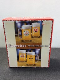 Budweiser Retro Mug Gift Set Of 4 15oz Beer Mugs