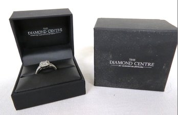 A 10k White Gold Diamond Princess Cut Square Frame Promise Ring  By Glenpeter Jewelers Diamond Centre