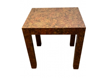 MCM Laminate Burl Wood Parsons Side Table