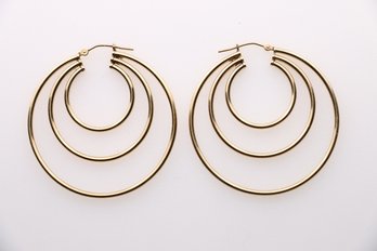 14k Yellow Gold Large Hoop Earrings