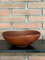 A Large Mahogany Hand-turned Bowl Signed Truman Way Studio Woodwork 1970's