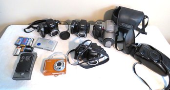 Lot Of Cameras And Rechargable Batteries