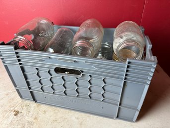 Crate Full Of Canning Jars