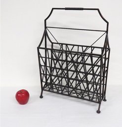 An Oil Rubbed Bronze Finish Free Standing Metal Magazine / Newspaper Rack