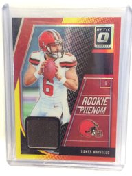 2018 Panini Donruss Optic Rookie Phenom Baker Mayfield Jersey Relic Card - K