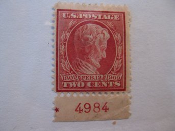 US POSTAGE STAMP - SCOTT # 367 - PLATE NUMBER SINGLE