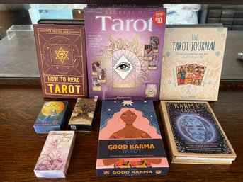 Group Of Tarot Books & Tarot Cards