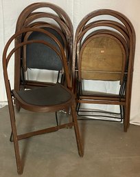 Seven Stackmore Vintage Collapsible Bridge Chairs