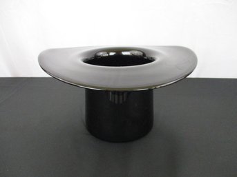 Ceramic Black Top Hat Vase/planter