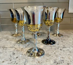 Lot Of Six Metal Wine Goblets From EPNS Wares