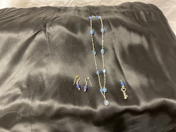 3 Piece Blue Stone Set With Magnetic Clasp