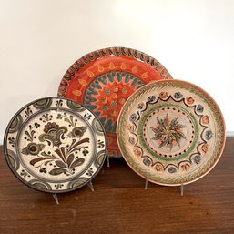 An Eclectic Ceramic Platter Mix - Fabulous Colors And Patters