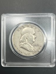 1953-D Benjamin Franklin Silver Half Dollar