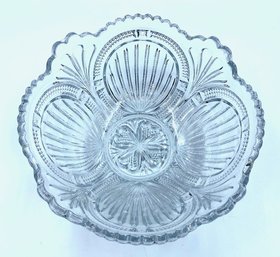 Large Vintage Admiral Pressed Glass Bowl By Bryce