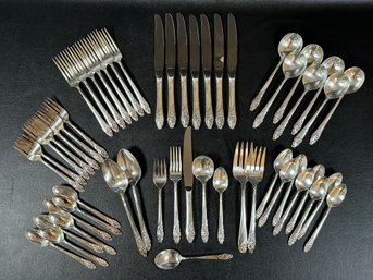 A Lovely Set Of Vintage Silverplate Flatware, Service For Eight