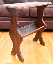 A Vintage Distressed Wood Bookshelf/Table Combo