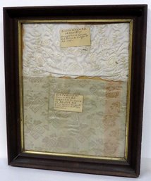 19th C. Framed Chinese Silks In Period Walnut Frame