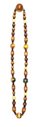 Vintage Single Strand Wooden Bead Necklace