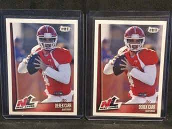 (2) 2014 Sage HIT Next Level Derek Carr Rookie Card - K