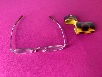 Vintage Tortoiseshell Folding Glasses With Vintage Case