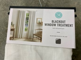 New Martha Stewart Blackout Window Treatment, Back Tab Panel Pair, White