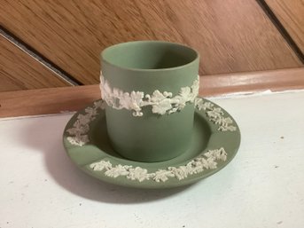 Wedgwood Green Cup And Tray