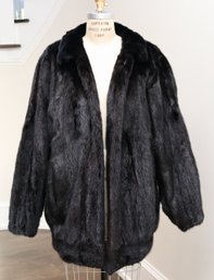 Black Mink Fur Batwing Jacket