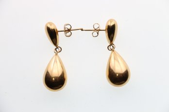 Nice 14k Yellow Gold Tear Earrings