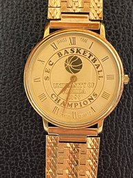 NOS 24kt Gold Plated University Of Florida 1989 S.e.c. Basketball Champions Men's Watch