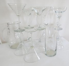 A Grouping Of Martini And Margarita Glasses