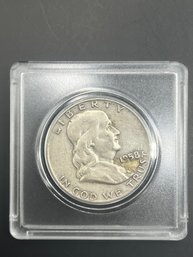 1958-D Benjamin Franklin Silver Half Dollar