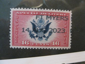 US POSTAGE STAMP - SCOTT # CE 2  AIRMAIL SPECIAL DELIVERY - FT. MYERS FL.