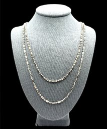 Vintage Milor Italian Sterling Silver Long Beaded Necklace