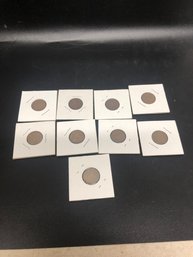 9 Indian Head One Cent Coins