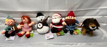 Collection Of  CVS Beanies -Yukon Cornelius, Herbie The Elf, King Moonracer, Santa, Dolly & Sam The Snowman