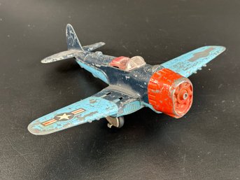 A Vintage Diecast Metal Fighter Plane Kiddie Toy By Hubley