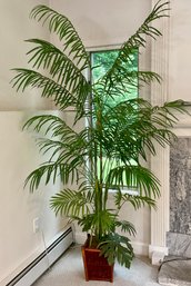 Huge 7 1/2 Ft Faux Palm Tree In Bamboo Basket