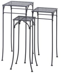 Set Of 3 Traditional Iron Rectangular Plant Stands - Olivia & May
