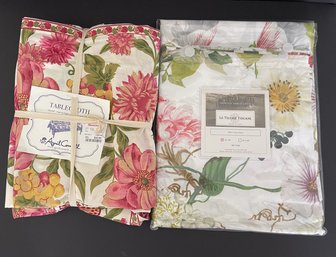 Pair Of New Tablecloths By April Cornell & Le Telerie Toscane
