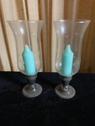 Pair Of Weighted Sterling Candle Holders