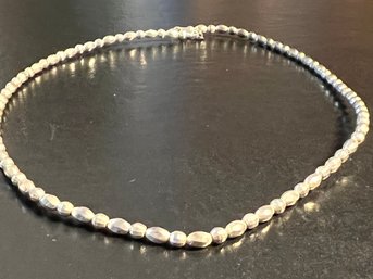 Sterling Silver Beaded Necklace.