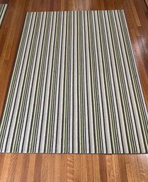 Bound Striped Area Rug In Earth Tones - 6'5' X 5'