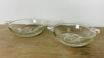 Glass Dessert Bowls With Bubble Handles