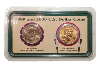 Uncirculated 1999 Susan B. Anthony And 2000 Uncirculated Sacagawea $1 Coins.