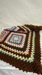 A Vintage Hand Crochet Quilt 46' X 62'