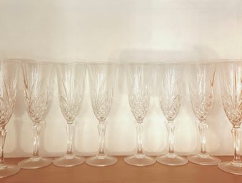Eight Cut Crystal Champagne Flutes