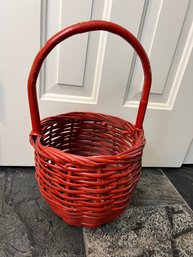Round Handled Red Basket