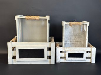 Little Farmhouse-Style Storage Crates In Wood