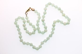 Pale Green Stone Necklace 23 Inches