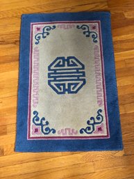 36.5x24.5 Blue And Pink Tone Area Rug